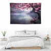 POUDHA Japanese Tapestry for Bedroom Aesthetic,Cherry Blossom Landscape Tapestry Wall Hanging, Ocean Nature Scenery Wave Wall Tapestry for Living Room Office Dorm Asia Art Decor 60x40 Inch view 4
