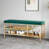 Entryway Bench, Shoe Bench for Living Room, 2 Tiers Storage Bench with Metal Frame, Shoe Rack with Cushion Seating Foot Pad Design, for Entryway Bedroom Living Room (Size : 100 * 32 * 47 cm) view 2