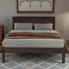 SOFTSEA Twin Size Bed Frame, Platform Bed Frame with Headboard for Bedroom Guest Room Small Room, Solid Wood Bed Frame with Slat Support for Kids Adults, No Box Spring Needed, Easy Assembly, Espresso view 1