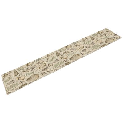 Coastal Table Runner, Beach Ocean Vintage Nautical Theme Printed Pattern, Rectangle Scarf for Dining Room Kitchen Table Setting Decor 13in(33cm) W * 72in(184cm) L