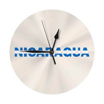 Qauirfe Nicaragua Flag Nicaraguan Text Word Art 9.84-in Silent Non-Ticking Round Wall Clock - Modern Dcor for Home Office School