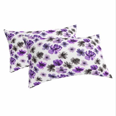Abstract Colorful Floral Queen Pillow Cases Set of 2, Soft Breathable Pillow Covers with Envelope Closure Decorative Pillow Shams for Bed Sofa Couch Chair Elegant Printed Purple Black 2 Pack 20"x30"