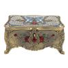 Xcello Vintage Jewelry Box with Lock Engraved Red Roses, Internal Mirror, Soft Velvet Treasure Box for Women Girls view 1