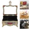 Xcello Vintage Jewelry Box with Lock Engraved Red Roses, Internal Mirror, Soft Velvet Treasure Box for Women Girls view 3