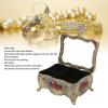 Xcello Vintage Jewelry Box with Lock Engraved Red Roses, Internal Mirror, Soft Velvet Treasure Box for Women Girls view 4