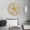 SIGNLEADER Metal Wall Clock Wall Art Decor, Botanical Garden Wall Sculpture Clock Silent Battery Operated Hangings Home Decoration for Living Room, Bedroom, Kitchen, Bathroom - 24" Gold view 3