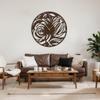 SIGNLEADER Metal Wall Clock Wall Art Decor, Vibrant Floral Cutout Wall Sculpture Clock Silent Battery Operated Hangings Home Decoration for Living Room, Bedroom, Kitchen, Bathroom - 24" Bronze view 2