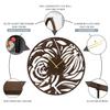 SIGNLEADER Metal Wall Clock Wall Art Decor, Vibrant Floral Cutout Wall Sculpture Clock Silent Battery Operated Hangings Home Decoration for Living Room, Bedroom, Kitchen, Bathroom - 24" Bronze view 4