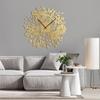 SIGNLEADER Metal Wall Clock Wall Art Decor, Abstract Floral Array Wall Sculpture Clock Silent Battery Operated Hangings Home Decoration for Living Room, Bedroom, Kitchen, Bathroom - 30" Gold view 1