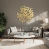 SIGNLEADER Metal Wall Clock Wall Art Decor, Abstract Floral Array Wall Sculpture Clock Silent Battery Operated Hangings Home Decoration for Living Room, Bedroom, Kitchen, Bathroom - 30" Gold view 2