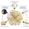 SIGNLEADER Metal Wall Clock Wall Art Decor, Abstract Floral Array Wall Sculpture Clock Silent Battery Operated Hangings Home Decoration for Living Room, Bedroom, Kitchen, Bathroom - 30" Gold view 4