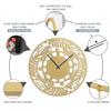 SIGNLEADER Metal Wall Clock Wall Art Decor, Botanical Leaf Pattern Wall Sculpture Clock Silent Battery Operated Hangings Home Decoration for Living Room, Bedroom, Kitchen, Bathroom - 24" Gold view 4