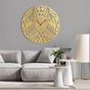 SIGNLEADER Metal Wall Clock Wall Art Decor, Botanical Leaf Pattern Wall Sculpture Clock Silent Battery Operated Hangings Home Decoration for Living Room, Bedroom, Kitchen, Bathroom - 24" Gold view 1