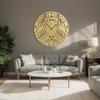 SIGNLEADER Metal Wall Clock Wall Art Decor, Botanical Leaf Pattern Wall Sculpture Clock Silent Battery Operated Hangings Home Decoration for Living Room, Bedroom, Kitchen, Bathroom - 24" Gold view 2