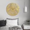 SIGNLEADER Metal Wall Clock Wall Art Decor, Botanical Leaf Pattern Wall Sculpture Clock Silent Battery Operated Hangings Home Decoration for Living Room, Bedroom, Kitchen, Bathroom - 24" Gold view 3