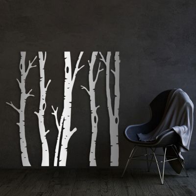 Birch Tree Metal Wall Decor, Birch Tree Wall Art, Metal Tree Wall Art, Metal Tree Wall Decor, Tree Wall Art, Plant Wall Decor, Metal Wall Art, Metal Wall Decor for Living Room Yard (53"x53" | 135x135 cm, Silver)