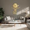 SIGNLEADER Metal Wall Clock Wall Art Decor, Majestic Deer Silhouette Wall Sculpture Clock Silent Battery Operated Hangings Home Decoration for Living Room, Bedroom, Kitchen, Bathroom - 30" Gold view 2