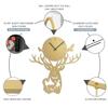 SIGNLEADER Metal Wall Clock Wall Art Decor, Majestic Deer Silhouette Wall Sculpture Clock Silent Battery Operated Hangings Home Decoration for Living Room, Bedroom, Kitchen, Bathroom - 30" Gold view 4