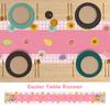 Ysqool Blue/Pink Easter Bunny Table Runner, 72x13 Inch Spring Easter Linen Table Runner, Durable & Stylish Table Decor for Indoor & Outdoor (Pink) view 4