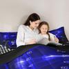 Erosebridal Blue Race Car Comforter Set for Youth Boys,Glitter Ombre Line Art Bedding Set Neon Light Sports Car Dashboard Quilt Twin,Black and White Grid Lattice Buffalo Plaid Decor view 3