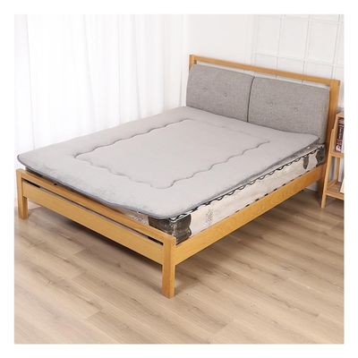 OBONG Twin Mattress Topper Soft Lamb Wool Brushed Fabric Mattress Pad Anchor Band 4 Corner Elastic Warm Roll Up Bed Sleeping Pads Futon Mattresses (Color : Gray, Size : Queen-150 * 200cm)