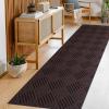 SUWUYUE Runner Rug Non Slip, 2FT x 57FT Washable Area Rug Indoor Outdoor Rubber Back Carpet Mat for Hallway Kitchen Entryway Laundry Room Foyer Balcony Living Room, Brown view 1