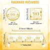 41PCS Golden Birthday Party Decorations 90th Party Tableware Set 1936 90th Theme Birthday Party Table Decoration Supplies Cheers to 90 Years Paper Plate Napkin Tablecloth for Party Anniversary view 2
