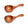 2PCS Wooden Soup Ladle, Long Handle Ladle Utensils for Soup Wood Porridge Spoon for Cooking Handmade Kitchen Cooking Utensil view 1