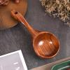 2PCS Wooden Soup Ladle, Long Handle Ladle Utensils for Soup Wood Porridge Spoon for Cooking Handmade Kitchen Cooking Utensil view 3