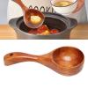 2PCS Wooden Soup Ladle, Long Handle Ladle Utensils for Soup Wood Porridge Spoon for Cooking Handmade Kitchen Cooking Utensil view 4