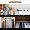 Closet Rod for Hanging Clothes, Cloakroom Walnut Color Wooden Closet Rod with End Sockets & Screws, Wall Mount Clothes Hanging Bar for Wardrobe/Laundry Room/Bedroom, 15.7-59.1 inch Long ( Size : Rod L view 2