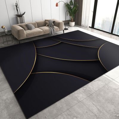 2x3 Area Rugs Creative Black Gold Small Entryway Mats, Stylish Geometry Laundry Room Rug Non Slip Rugged Throw Rugs for Front Door Bedroom Bedside