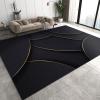 2x3 Area Rugs Creative Black Gold Small Entryway Mats, Stylish Geometry Laundry Room Rug Non Slip Rugged Throw Rugs for Front Door Bedroom Bedside view 1