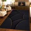 2x3 Area Rugs Creative Black Gold Small Entryway Mats, Stylish Geometry Laundry Room Rug Non Slip Rugged Throw Rugs for Front Door Bedroom Bedside view 3
