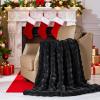 Lotus Karen Faux Fur Blanket Black - Big Bubble Rabbit Fluff King Throw for The Bed Large Fluffy Fuzzy Cozy Thick Furry Plush Shaggy Blankets 108x90 Inches view 2