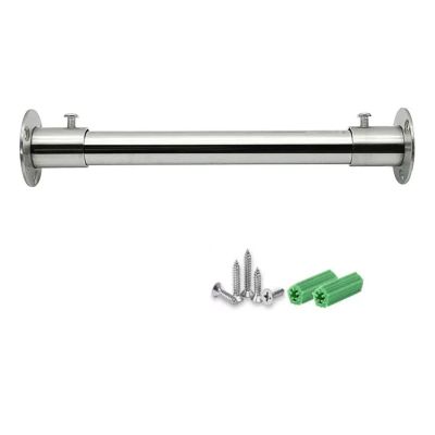Closet Rod for Hanging Clothes, Cloakroom Round Closet Rod for Hanging Clothes, 17 21 25 29 33 37 41 45 49 53 61 inch Long Wardrobes Poles for Laundry Room/Cupboard, Rust Proof 304 Stainless Steel ( S