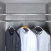 Closet Rod for Hanging Clothes, Cloakroom Round Closet Rod for Hanging Clothes, 17 21 25 29 33 37 41 45 49 53 61 inch Long Wardrobes Poles for Laundry Room/Cupboard, Rust Proof 304 Stainless Steel ( S view 2