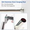 Closet Rod for Hanging Clothes, Cloakroom Round Closet Rod for Hanging Clothes, 17 21 25 29 33 37 41 45 49 53 61 inch Long Wardrobes Poles for Laundry Room/Cupboard, Rust Proof 304 Stainless Steel ( S view 3