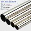 Closet Rod for Hanging Clothes, Cloakroom Round Closet Rod for Hanging Clothes, 17 21 25 29 33 37 41 45 49 53 61 inch Long Wardrobes Poles for Laundry Room/Cupboard, Rust Proof 304 Stainless Steel ( S view 4