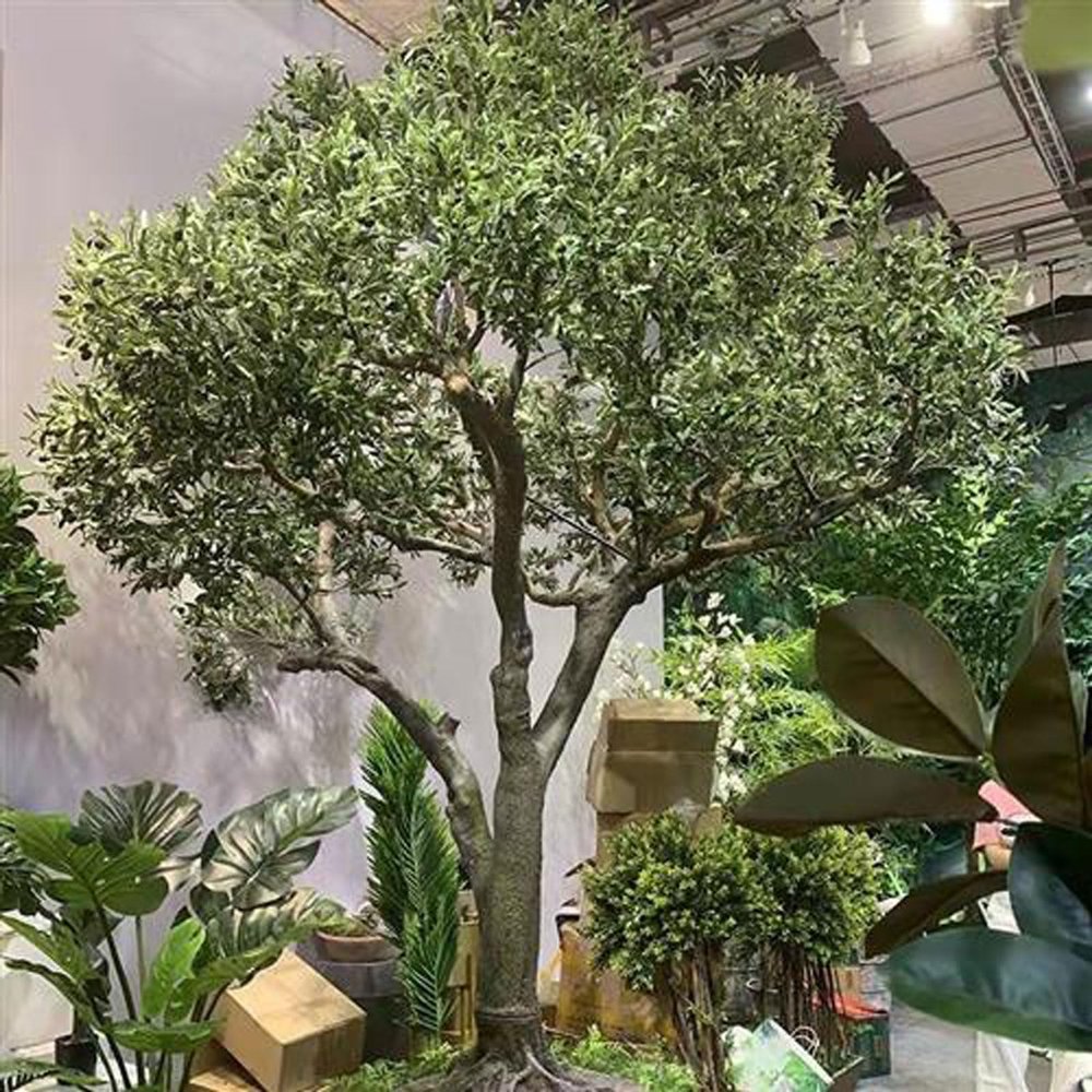 ESRADA Artificial Olive Tree 4.9ft (59.1'') Tall Fake Plants Suitable for Modern Living Rooms Home Office Indoor & Outdoor Garden Decor, Nearly Natural Silk Tree for Housew 1.8m/70.9in