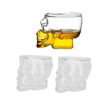 3PCS Skull Shot Glasses, 75ml Funny Skull Glass Wine Glass Crystal Skull Wine Glass Cup Skull Whiskey Glasses Old Fashioned Glasses