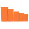 5 Pcs/Set Square Pillar Pedestal Stands Covers Spandex (COVERS ONLY) - Orange for Wedding, Party, Table Decor, Photo Backdrop, Floral Arrangement view 2