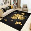 LHOMKCV Gold Rose Area Rug, 3x5ft, Modern Luxury Gold Roses Butterfly Print Rug, Romantic Valentine's Day Indoor Rugs, Washable, Non-Slip Black Floor Mat for Living Room Bedroom Valentines Home Decors view 1