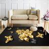 LHOMKCV Gold Rose Area Rug, 3x5ft, Modern Luxury Gold Roses Butterfly Print Rug, Romantic Valentine's Day Indoor Rugs, Washable, Non-Slip Black Floor Mat for Living Room Bedroom Valentines Home Decors view 3