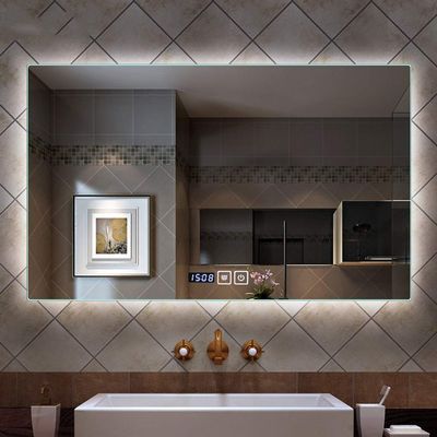 Makeup Mirror LED Lighted Bathroom Wall Mounted Mirror Anti Fog and Dimmable Memory Touch Button Waterproof Horizontal Or Vertical Installation (Color : Warm Light Size : 70x90cm)