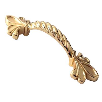 JCAKES 2.5" C-C Fleur De Lis Polished Gold Cabinet Pull Handle Knob Dresser Knob Drawer Handle Dresser Pulls Kitchen Door Handles Hardware 64 mm Centers