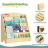 TOETOL 5-Tier Kids Bookshelf - Toddler Book Display Shelves for Classrooms, Playrooms, and Nursery - Wooden Children Book Rack (Natural) view 4