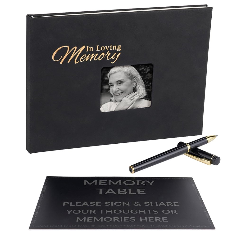 Funeral Guest Book For Memorial Service ,Funeral Sign In Book for guests,Hardcover Funeral Guest Books Celebration of Life,In Loving Memory Guest Sign In Book for Funeral,Total 94 pages for 70 Guests