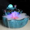Fountain Lotus Tiering Fountain, Ceramic Tabletop Fountain with Spinning Orb Rock and LED Light, Atomization Humidifier Water Fountains Creative view 4