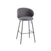 Bar Chair Bar Stools Leisure Bar Stool 75cm/29.52inch Fashionable Bar Stool Nordic Wrought Iron Bar Stool Bar High Chair with Backrest High Chair (Color : PU leather1) view 1